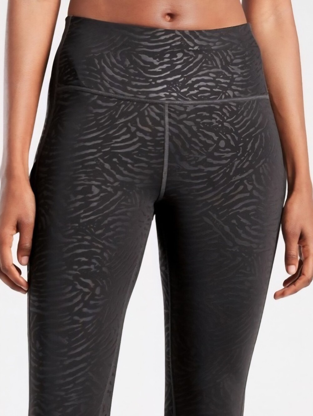 Athleta Ultimate Stash Pocket Embossed Capri Women's Small S Black Grey Athletic - Picture 3 of 12